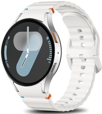 Ynitec Sportarmband Kompatibel med Galaxy Watch 7 Armband 40mm 44mm-No Gap Mjukt silikonarmband för Galaxy Watch 6 5 4 FE, 20mm klockarmband för Galaxy Watch Classic/Pro 47mm 46mm 45mm 43mm 42mm