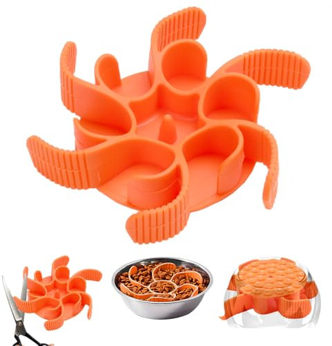 Hunde Langsamer Fressnapf Hundenapf Slow Feeder Slow Feeder Hundenapf Einfügung Anti Schling Napf Hund Reduzieren Übermäßiges Essen für Hunde Katzen Schneidbar Orange Farbe