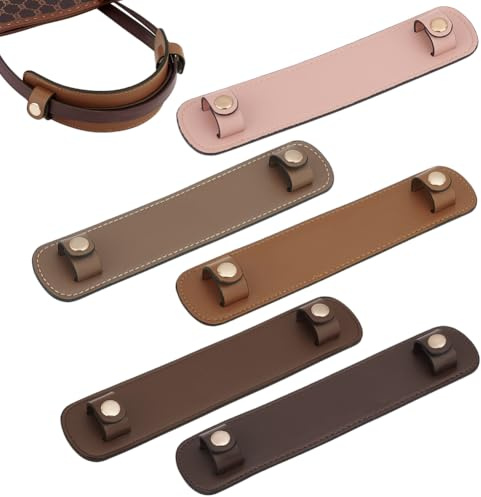 PH PandaHall 5 Colours Leather Shoulder Strap Pads Handbag Handle Leather Wrap Cover, Handbag Strap Protector Replacement Strap for Tote Bag Purse Backpack Travel Bag, 9x1.9