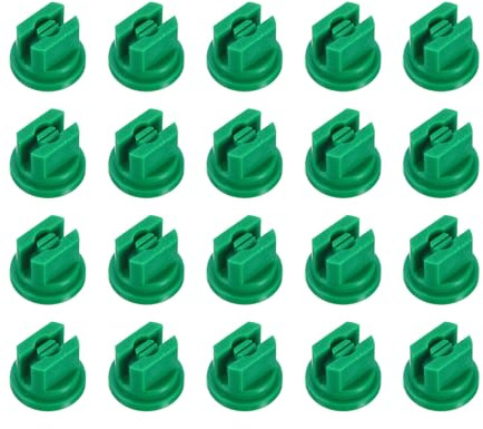 M METERXITY 20-Pack Flat Fan Spray Tip 110 Degree 0.15mm Orifice, Green | Plastic Spray Nozzle Tips, for Agricultural, Garden Hose, Landscaping, Weeder, Cleaner, Cooling Sprayer Nozzles