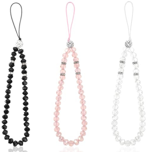 LOMSUXA Lot de 3 chaînes de pendentifs pour téléphones portables - Chaîne de téléphone portable - Pendentif universel pour téléphone portable - Chaîne de téléphone portable - Bijou