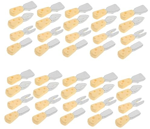 BESTonZON 40pièces Mini Ustensiles De Cuisine Résine Décorations De Maison De Poupée avec Couteau Et Fourchette pour Jouets Garçon Fille Accessoires De Simulation pour Cuisine Miniature