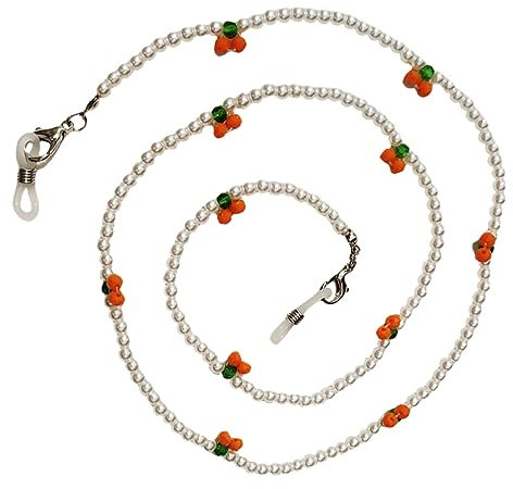 Holibanna 1stück Tragbarer Brillenhalter Mit Kirschen Dekorativer Maskenriemen Mit Perlen Anti-rutsch Brillenband Für Sicheren Halt Beim Sport Und Aktivitäten