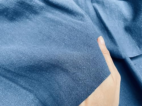 Tela de lino puro lavado a la piedra, 100 % lino, decoración del hogar, ropa de cama, cortinas de 140 cm de ancho, color azul marino, se vende por metros