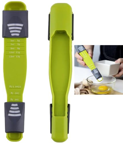 COOGIME Verstellbarer Messlöffel (8-in-1) – Dosierlöffel für Küche, Messbecher Klein Löffel, Gewürzlöffel Esslöffel Kaffee & Backen mit ml/g Skala (2 Stück)