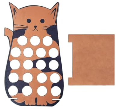 Porta capsule di caffè a forma di gatto, organizer in legno per casa e cucina, Dkh458 (marrone, 31,1 x 17,8 cm)