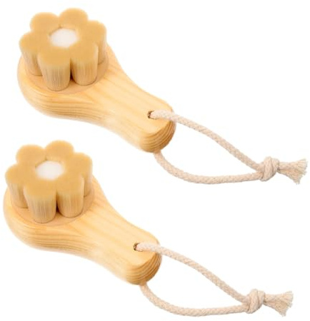PACKOVE 2stücke Gesichtswaschbürste Mit Doppelseitiger Peeling-funktion Gesichtsreinigungsinstrument Mit Weichen Borsten Für Make-up-entfernung Und Porenreinigung Kompaktes Design Für Unte