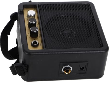 Kleiner Gitarrenverstärker 5w Schwarzer E-gitarrenverstärker | Kompakt aus Kunststoff und Metall, Tragbares Design, Vielseitiger Anschluss, ohne Batterie