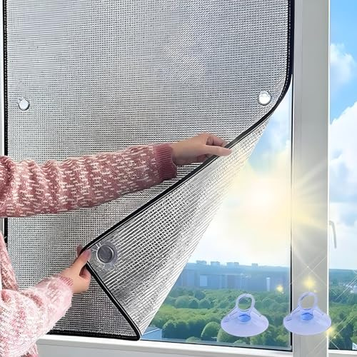 Genérico Película Reflectante 8 Mm de Espesor, Película Solar Oscurecimiento, Solar Oscurecimiento Total Película para Ventana De Aluminio Película, Aislante Térmico Película De Privacidad(145x170cm)