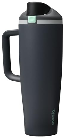 Owala FreeSip Tumbler Insulated Stainless Steel Water Bottle with Built-in Straw and Side Handle, For Travel, Work, School, and Sports, 40oz, BPA Free, Leak Proof, Foggy Tide
