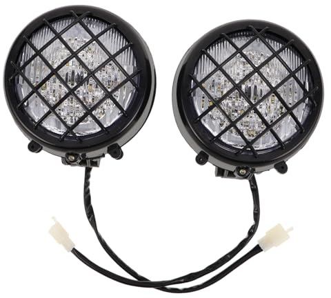 ZUNOXAZ 2 Pezzi Copri Faro Moto Rete Protettiva Resistente all'Impatto per Banshee Tonda Paraluce Laterale per Atv Offroad Bike Nero
