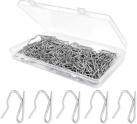 Miss Pen 100-Pack Stainless Metal Curtain Hooks, Heavy Duty Metal Drapery Pin Hooks for Pinch Pleat, Pencil Pleat Curtains, Window and Shower