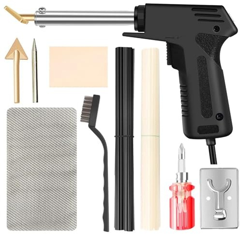 pistola de soldagem de plástico Soldador De Plástico De 30 W A 100 W, Soldador Para Grapadora Caliente Plástico, Juego De Herramientas Para Agujeros De Plástico Soldadura De Plástico(Black Color)