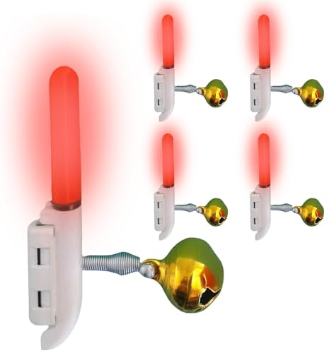 Generisch Fishing Alarm | Tragbarer LED-Elektro-Bissanzeiger | 5-teilige Angel-Alarmglocken für Ruten,für Wels, Karpfen, Nachtangeln, Teichangeln, Eisangeln, Seeangeln, Flussangeln,