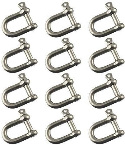 12PC D Link Grillete galvanizado de 8mm único vínculo grillete acastillaje