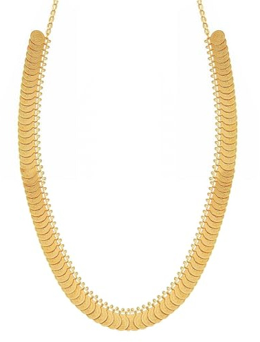 VAMA Fashions Traditional Maharashtrian Gold Haram Laxmi Lakshmi Kasu Coin Long Necklace Jewellery Set for Women