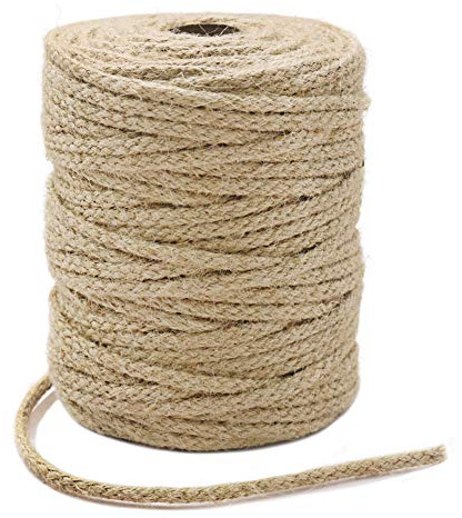 3.5mm Thick Garden Twine String, 61M Braided Jute Twine for DIY Crafts, Gift Wrapping, Bundling Packing and Gardening (Brown)