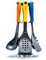 Axer Set d'Ustensiles de Cuisine en Nylon avec Support Rotatif & Système Surélevé - Set Multicolore de 6 Outils de Cuisson - une Cuillère, une Louche, un Ecumoire, une Spatule & un Serveur de Pâtes