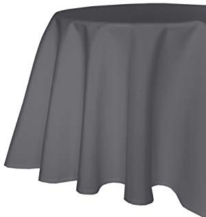 texpot Tischdecke 135 x 180 cm oval Dunkelgrau Leinenoptik Lotuseffekt Fleckschutz Bügelfrei Tischtuch