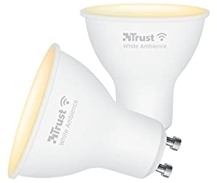 Trust WiFi GU10 Smart Bulb, Dimmable Spot, Works with Alexa and Google Home, No Hub, 2.4GHz WiFi Bulb, Warm to Cool Smart Light Bulb, LED Spotlight Bulb, White Ambience [Amazon Exclusive] - 2 Pack
