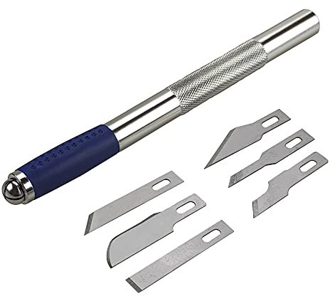 Netuno 1 bisturi + 6 lame di ricambio, taglierino, coltello per hobby, bisturi, coltello da intaglio, coltello da taglio scalpel, coltello artistico per modellismo fai da te, hobby per fai da te