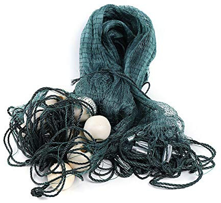 6.5 x 33 ft /10 x 65 ft Polyester Seines, 0.59 Mesh Fishing Gill Nets Beach Seine Drag Nets Fishing Equipment with PVC Foam Float Bobbers Lead Sinkers for Ponds, Creeks, Rivers