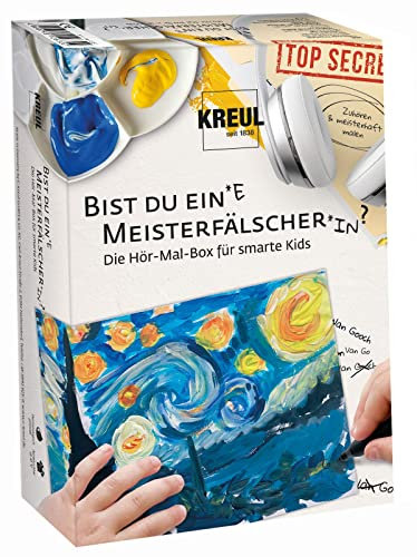 KREUL 43201 - Meisterfälscher Box Sternennacht, Mal Box inklusive Hörspiel, Farben auf Wasserbasis, vegan, auswaschbar