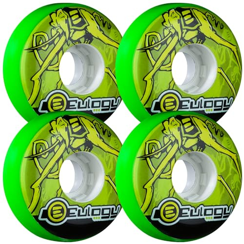 Eulogy Wheels Pro Eric Schrijn Retro Aggressive Inline rullskridskor hjul grön 4-pack