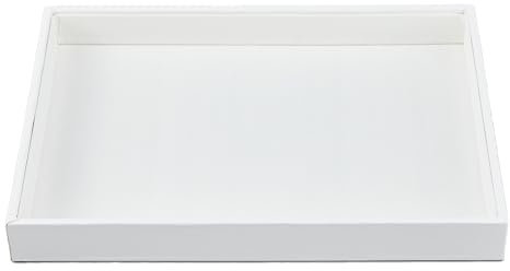 DICOSMETIC 1 Stück Weißes Leeres Schmucktablett Rechteckiger Schmuckhalter PU Kunstleder Schmucktablett Armband-Display Ring Aufbewahrungstablett Schmuckpräsentation