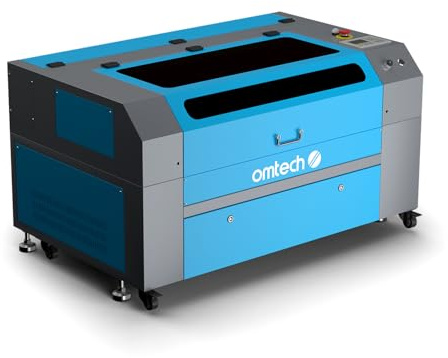 OMTech 70 W CO2 lasergravyrmaskin 750 x 400 mm autofokus med digital luftassisterad kontrollpanel RDworks och kommersiella laserskurna gravyrhjul för trä akrylglas