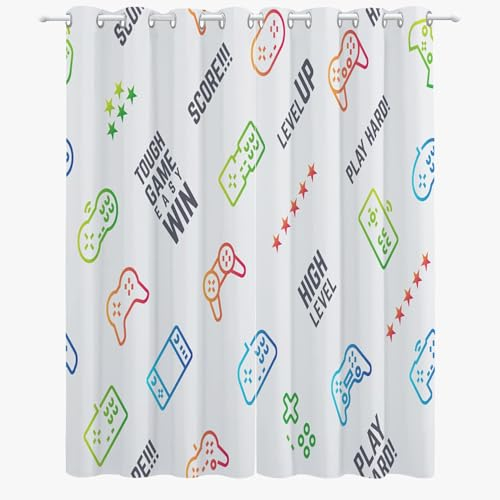 Srigzcaly Spiel Thema Verdunkelungsvorhang Polyester mit Ösen 220x215cm(BxH) Schallschutz Thermogardine für Kinderzimmer Wohnzimmer