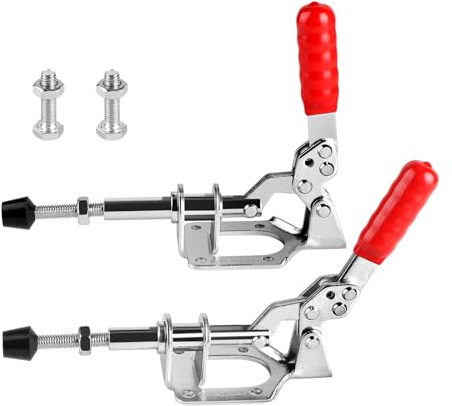 EXLECO 2 grandi tenditori per asta di spinta, con vite di ricambio, morsetto di serraggio regolabile, per foro inclinato, per carpenteria, saldatura, argento