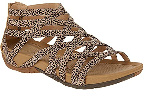 Sandales Spartiate Femme été Gladiateur Orthopédique Sandales Compensées Sandales avec Fermeture éclair Chaussures Confort Spartiates Bout ouvert Sandale pour Trekking, Voyages Outdoor Plage Randonnee
