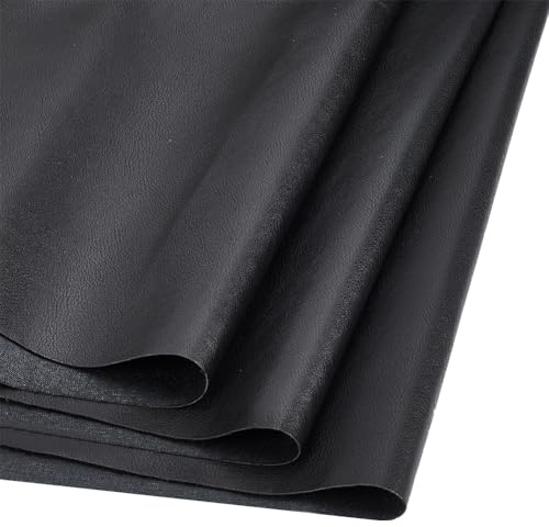 NBEADS 1,4 × 1 m PU-lädertyg, läderlakan fuskläder material mjukt klädsel läder för klädsel hantverk soffa handväska gör-det-själv sömnad, svart