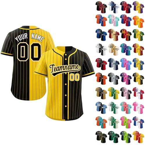 Generisch Personalisiert Baseballtrikot Atmungsaktiv Baseball Jersey Individuelles Sporthemden Schnelltrocknend T-Shirt Herren Damen Kinder Baseball Trikot Kurzarm Sportuniform Angebote Black Friday