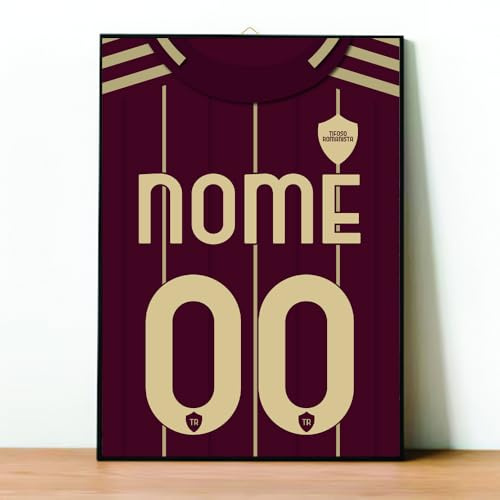 Generico Gadget Tifoso su Pannello in Legno - Decorazione Tifoso Calcio Serie a Personalizzata - Quadro in Legno Interista Milanista Napoletano Foto Regalo - 40x30 cm (ROMA)