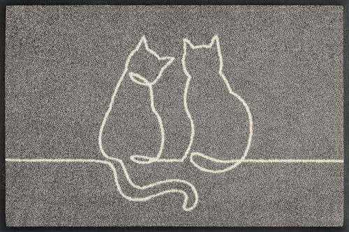 Wash+Dry Paillasson, Design Lovetails 40x60cm, intérieur, lavalble, sans Bordure, Gris