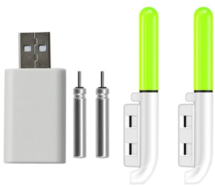 HUANGGG Bâtons lumineux de pêche avec batterie rechargeable, tube lumineux LED, bâtons de pêche de nuit