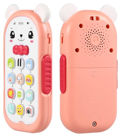UPKOCH Baby Telefonspielzeug Mit Musik Und Lichtern Für Kleinkinder 3-12 Monate Elektronisches Spielzeug Zur Förderung Von Hand-Auge-Koordination Und Früher Bildung 5.31X2.76X0.98In