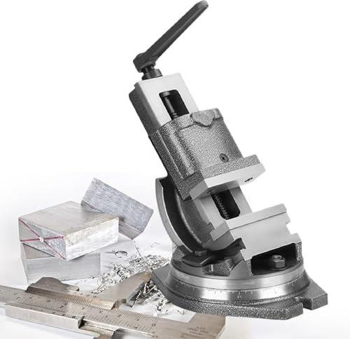 125mm Bench Vice, Precision Machinery Vice with Rotating Base Radial Pillar Drill Press Lathe and Milling Machine Clamp for Milling, Drilling and Finishing Precision Parts,130mm