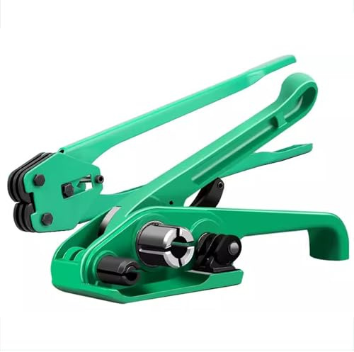 QIeAny Outil De Cerclage Robuste 16-19 Mm - Tendeur Et Coupe-Ceinture Manuel pour Courroies en Plastique/Acier | Poignées À Levier pour Une Utilisation Plus Rapide Et Une Friction Réduite,Green