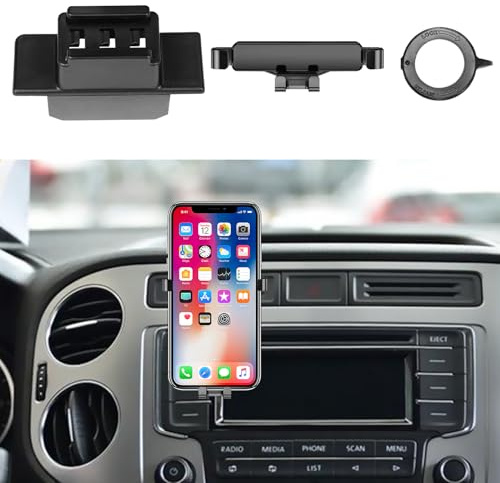 TTCR-II Soporte Teléfono Compatible con VW Tiguan I/Polo 6C/Golf Sportsvan | 360°Giratorio Soporte para Teléfono Tiguan I 08-16/Polo V 6C 14-17/Golf Sportsvan 16-18 Portamóvil Coche Accesorio para VW