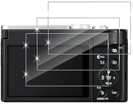 Holilo Screen Protector for Tempered Glass Screen Protector for Panasonic Lumix DC-TZ90 / TZ96 / TZ99/LX100/LX100 II Accessories 【Pack of 3】 Ultra Clear 9H Hardness Camera Protect Tempered Glass