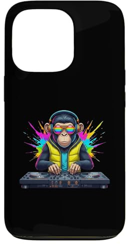 Rainbow Dj Monkey Music Funny Monkey Wearing Headphones Case for iPhone 13 Pro