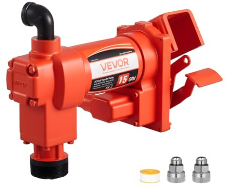 VEVOR Bomba de Transferencia de Combustible, 57 L/min, Elevación Máx. de Succión de 2,4 m, Elevación Máx. de 11,28 m, Protección Contra Sobrecalentamiento, para Gasolina, Diésel, Queroseno, Etanol