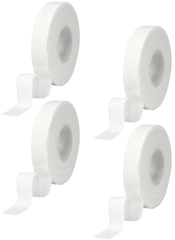 MOTIBACK Sporttape Lot de 6 rouleaux de ruban adhésif de sport professionnel blanc (6 x 1,25 cm x 10 cm) Bandes non élastiques indéchirables pour poignets, doigts et articulations – Doux pour la peau