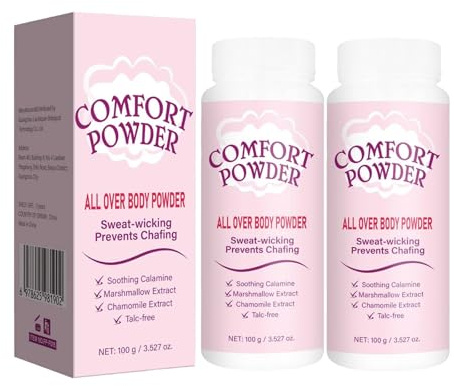 Comfort Powder,Parfümiertes Talkum,Parfümiertes Körperpuder für Frauen,Spendet Tiefe Feuchtigkeit und Kontrolliert Gerüche,Absorbiert Schweiß,Hilft bei der Kontrolle von Gerüchen und Wundscheuern (2)