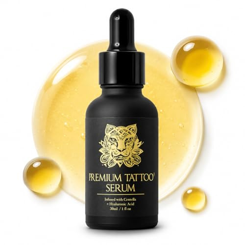 Premium Tattoo® Aftercare Serum | Healing Formula for New & Healed Tattoos | Centella, Hyaluronic Acid & Pro Vitamin B5 | Non-Greasy Tattoo Cream & Balm Alternative | Vegan