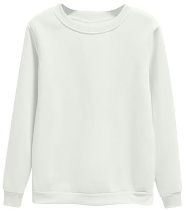 Générique Huvtröja dam - utan huva tröja dam tröja rundhalsad toppar smala toppar långärmad tröja vår höst toppar bekväm tröja, Vitt och blått, M