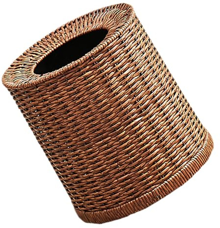 HEALSOPTHY Poubelle Cuisine Rétro en Rotin Tressé 12l sans Couvercle Double Couche Odeurs Cuisine et Bureau